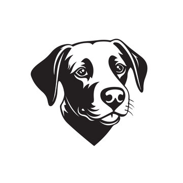 Brown Labrador Retriever Head in cartoon, doodle style. Isolated 2d vector illustration in logo, icon style, Eps 10, black and white. AI Generative
