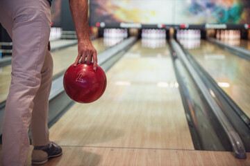 Man playing bowling