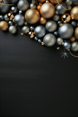 christmas background with balls and snowflakes