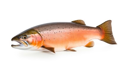 Atlantic salmon white background, seafood, fresh fish