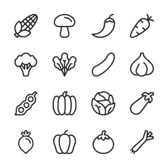 Vegetable icon set vector illustration