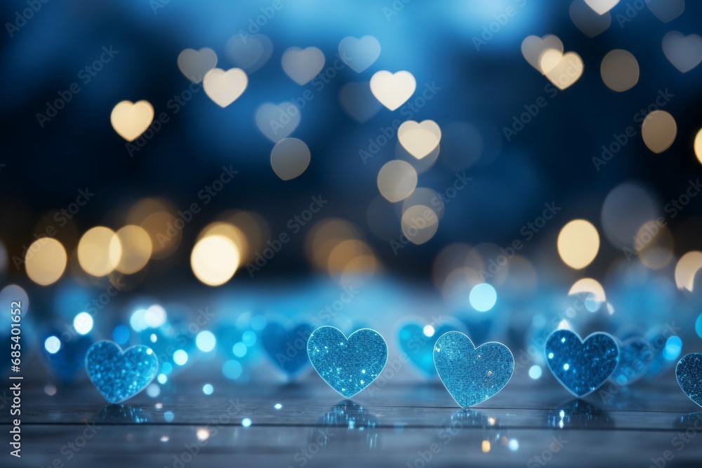 Poster backdrop with cream bokeh for valentine's day. background with selective focus and copy space
