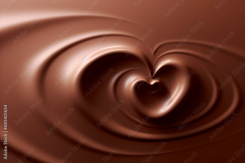 Poster abstract backdrop of melted chocolate. background with selective focus and copy space