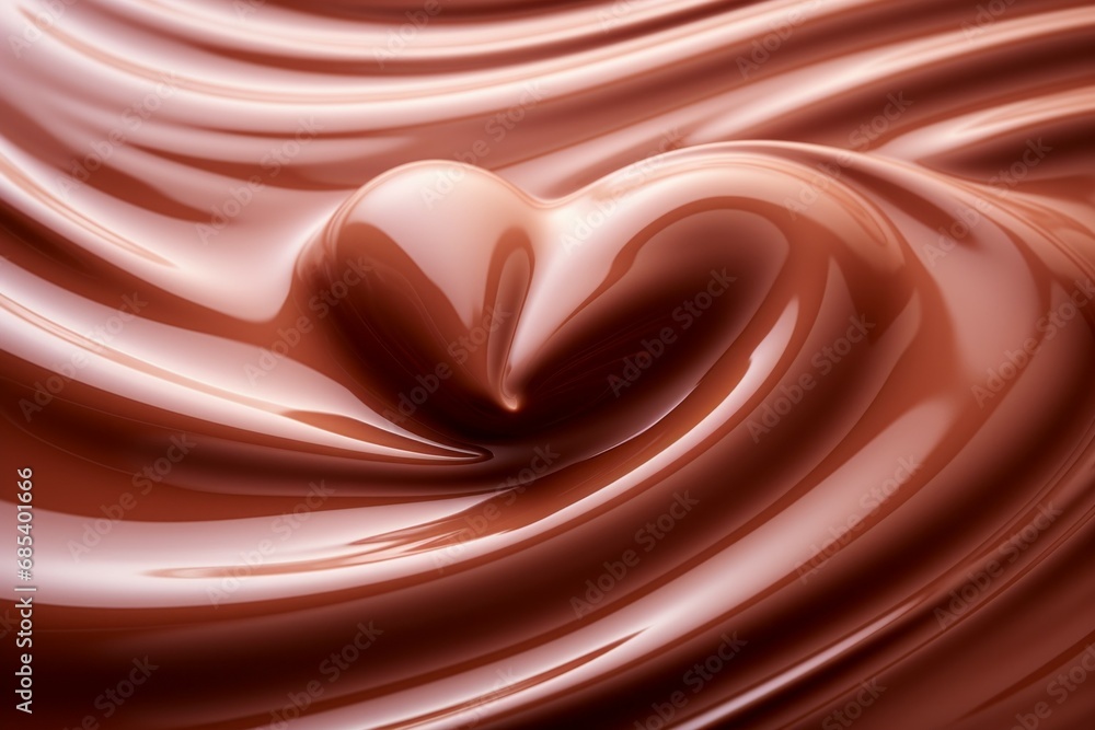 Poster abstract backdrop of melted milk chocolate. background with selective focus and copy space