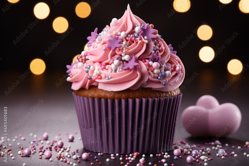 Poster appetizing cake. background with selective focus and copy space