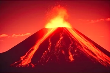 Tuinposter A volcanic eruption © jovannig