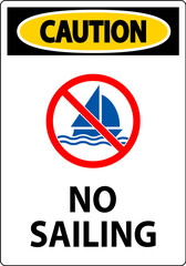 Water Safety Sign Attention, No Sailing