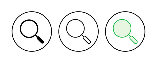 Search icon set. search magnifying glass icon