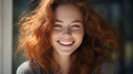 Fototapeta premium portrait of cheerful young lady in black jacket