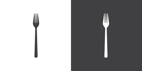 Dessert fork icon in Flat style, various fork shapes vector illustration. - obrazy, fototapety, plakaty