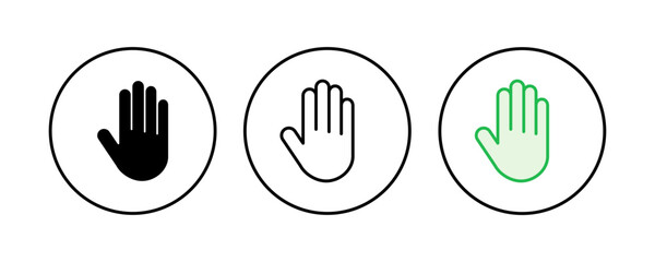 Hand icon set. hand vector icon, palm,click