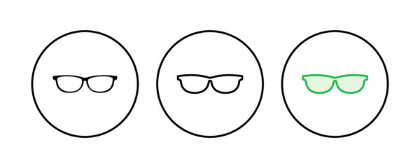 Glasses icon set. Glasses vector icon