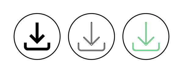 Download icon set. Download vector icon