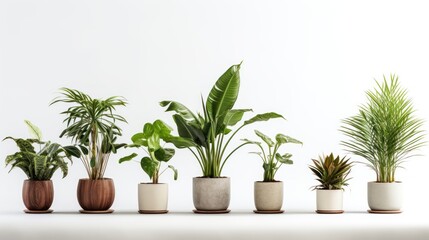 potted plants for the interior. Isolated on white background.,