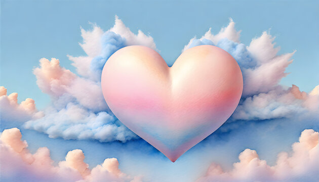 A Symphony of Beautiful Colors: Exploring Creativity and Artistry Through Heart Shapes and Clouds.(Generative AI)