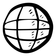 doodle globe network hand drawn outline icon - obrazy, fototapety, plakaty