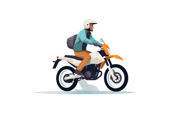 Obraz na płótnie Canvas man riding Motor bike isolated vector style with transparent background illustration