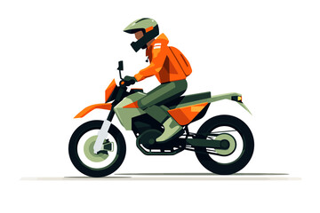 Fototapeta na wymiar man riding Motor bike isolated vector style with transparent background illustration
