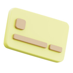 Credit card 3d icon payment symbol illustration isolated on transparent background
