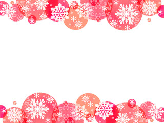 雪の花のイラストフレーム、水彩風のかわいいテンプレート