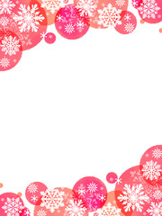 雪の花のイラストフレーム、水彩風のかわいいテンプレート