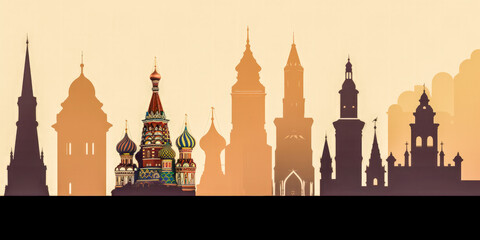 Illustration map of Moscow