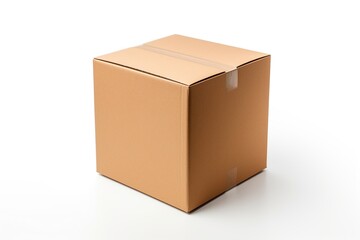 Cardboard box isolated on white background, 3D illustration, Mock up, Ai Generated