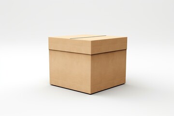 3d rendering of a cardboard box isolated in white studio background, Ai Generated