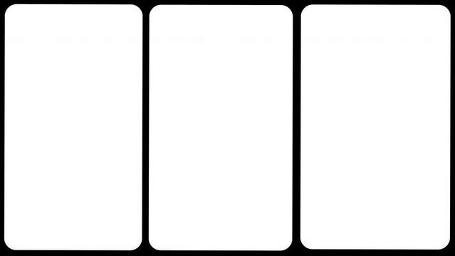 3 Vertical Film Split Screens 4K Video Overlay