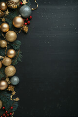 christmas background with balls and snowflakes