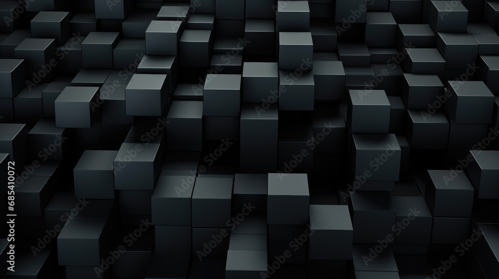Aufkleber futuristic black square tiles arranged from future or 3d rectangular block for high technology backg