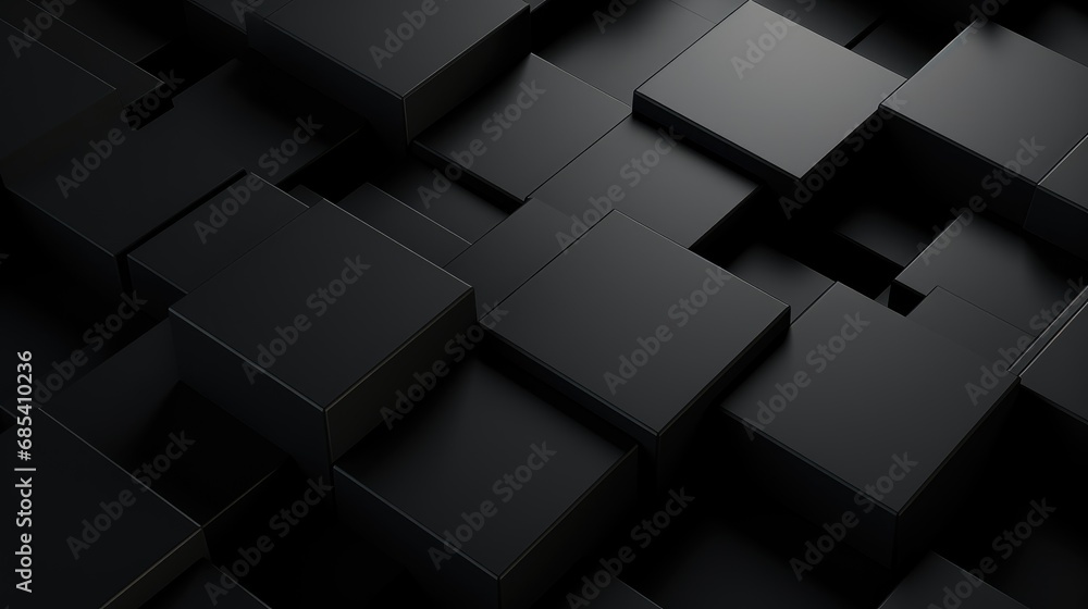 Aufkleber futuristic black square tiles arranged from future or 3d rectangular block for high technology backg