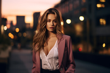 Fototapeta premium portrait of a woman in the city
