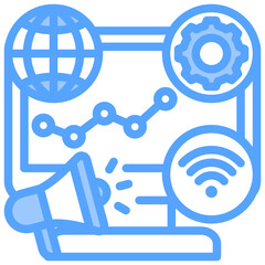 Digital Marketing Blue Icon