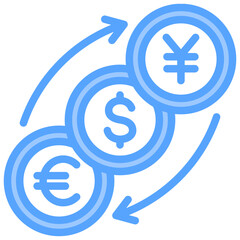 Foreign Exchange Blue Icon