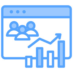 Web Traffic Blue Icon