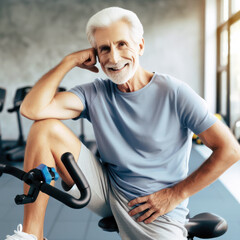 elderly man keeping a healthy lifestyle by doing exercise