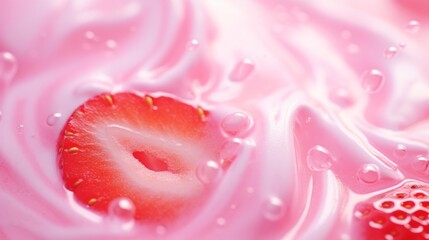 Creamy Dip. Strawberry's Journey in Milky Consistency