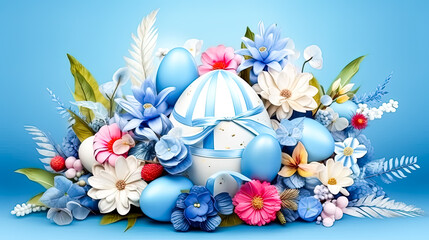 Basket of abundance, Easter eggs in a vibrant nest