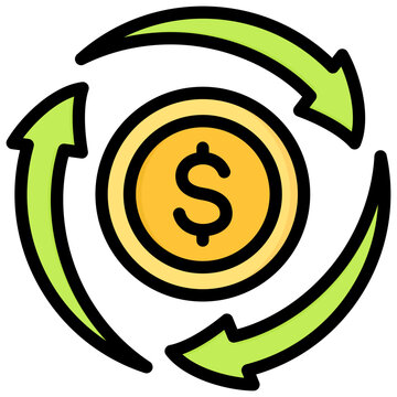 money coin arrows cycle financial concept clip art preview