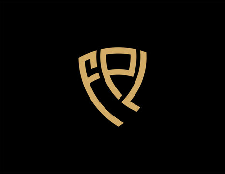FPL creative letter shield logo design vector icon illustration