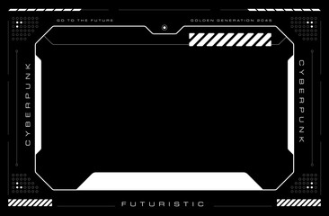 Futuristic frame streaming vector illustration. Live stream interface overlay frames for gamer broadcast. © Ahmad