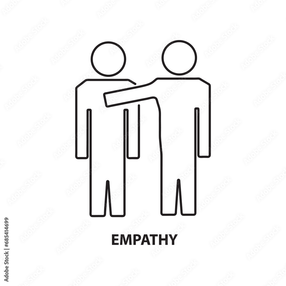 Poster empathy creative icon. flat liner empathy concept symbol design for mobile and app concept vector il