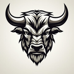 An angry bull logo, headshot, graphic, for sports clubs or organisations.