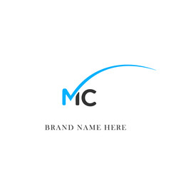 MC logo. M C design. White MC letter. MC, M C letter logo design. Initial letter MC linked circle uppercase monogram logo. M C letter logo vector design. 