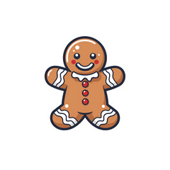 Fototapeta premium Christmas Gingerbread Man Cookie Man No Background Perfect for Print on Demand Merchandise