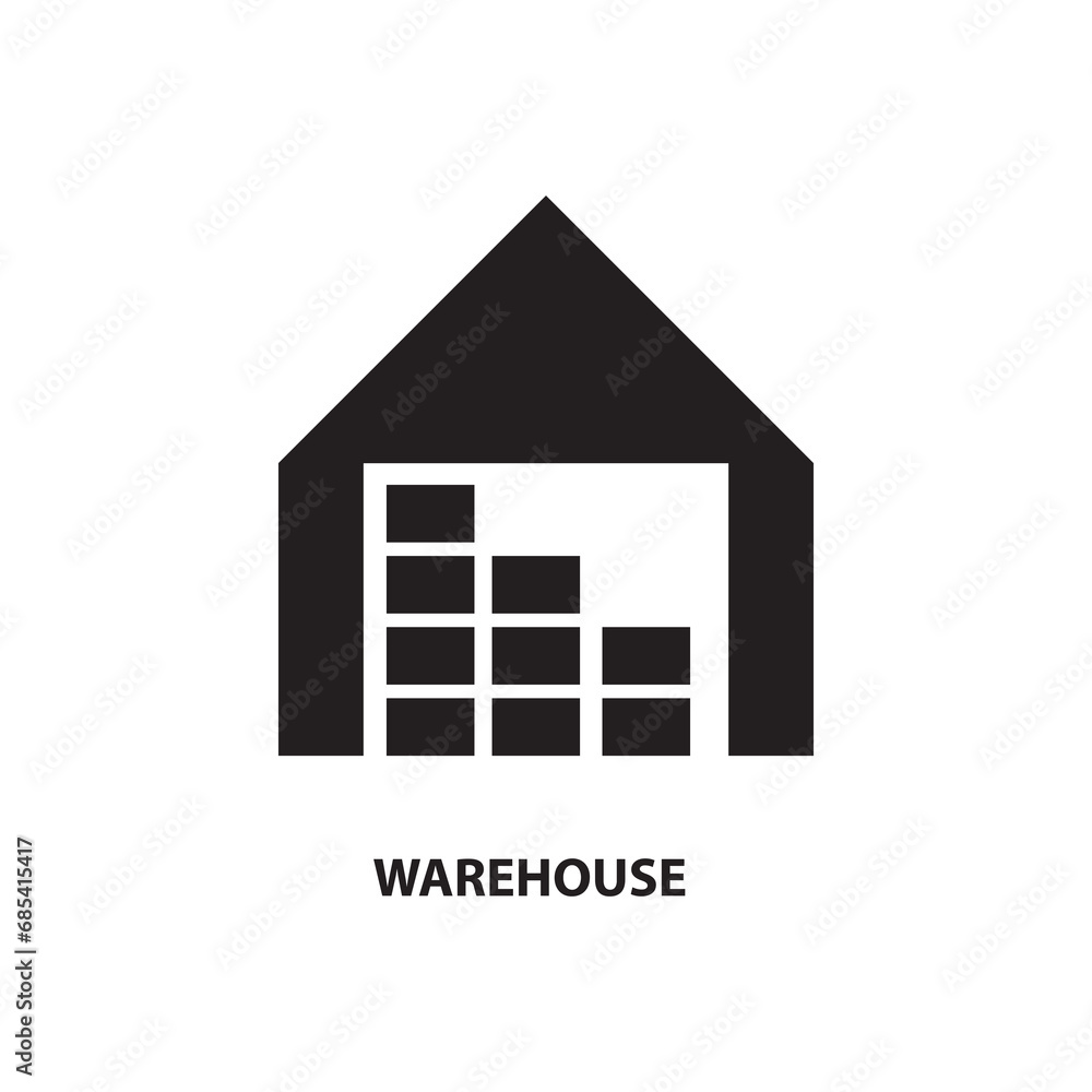 Aufkleber warehouse icon vector icon, warehouse icon for computer and mobile vector flat illustration..eps