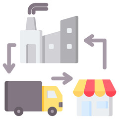 Supply Chain Flat Icon