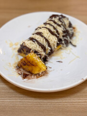 choco and cheese baked banana
