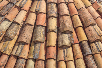 Mediterranean cityscape - view of the tiled roofs of the Old Town of Dubrovnik, on the Adriatic coast of Croatia